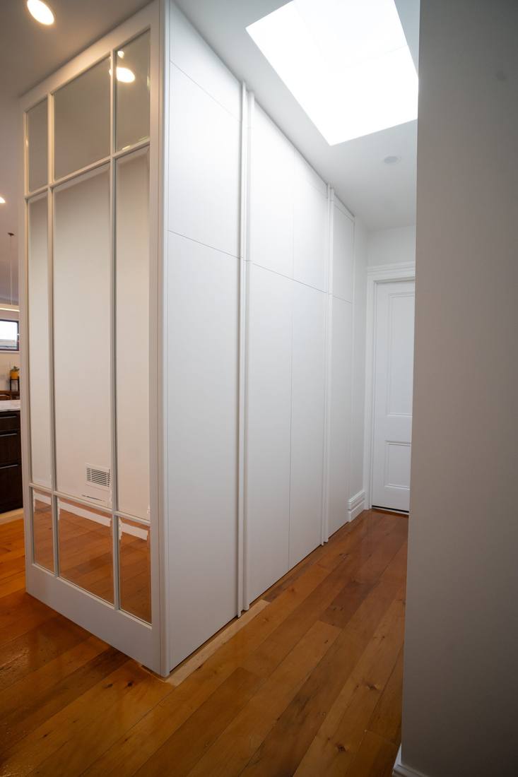 Glazed joinery in a hallway