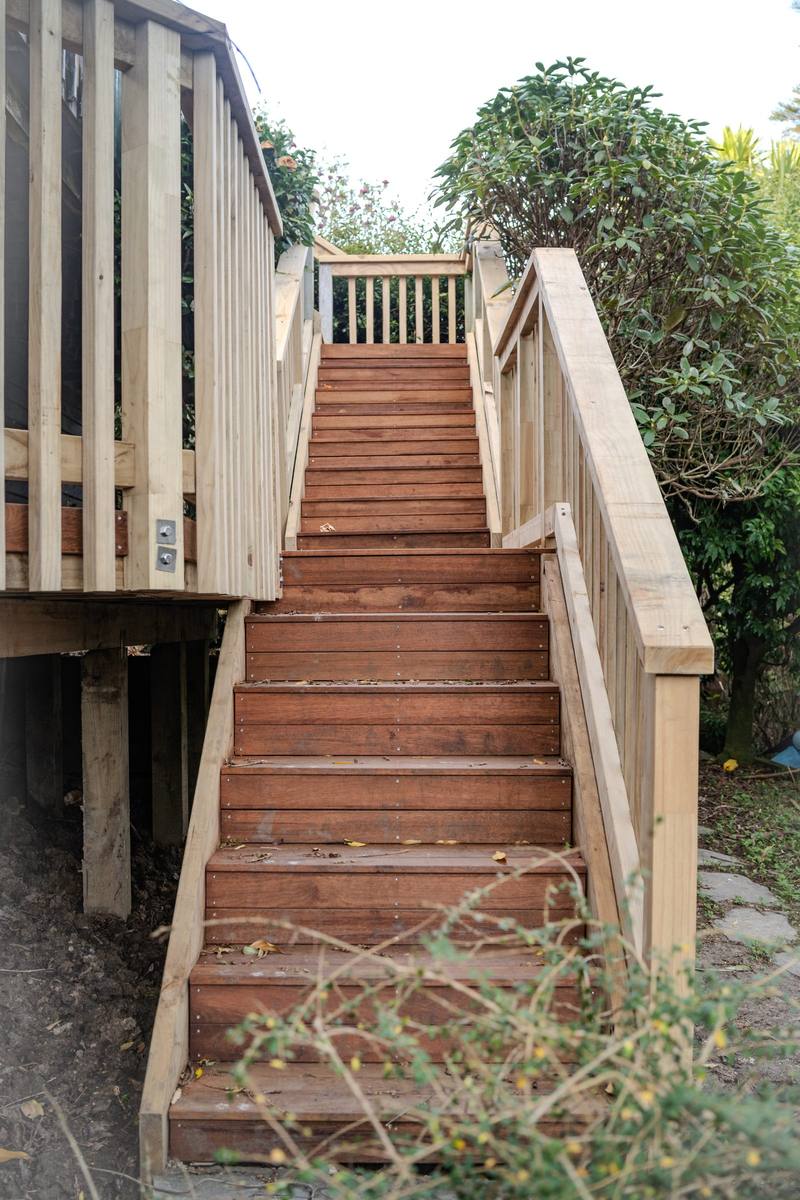 Hardwood exterior stairs